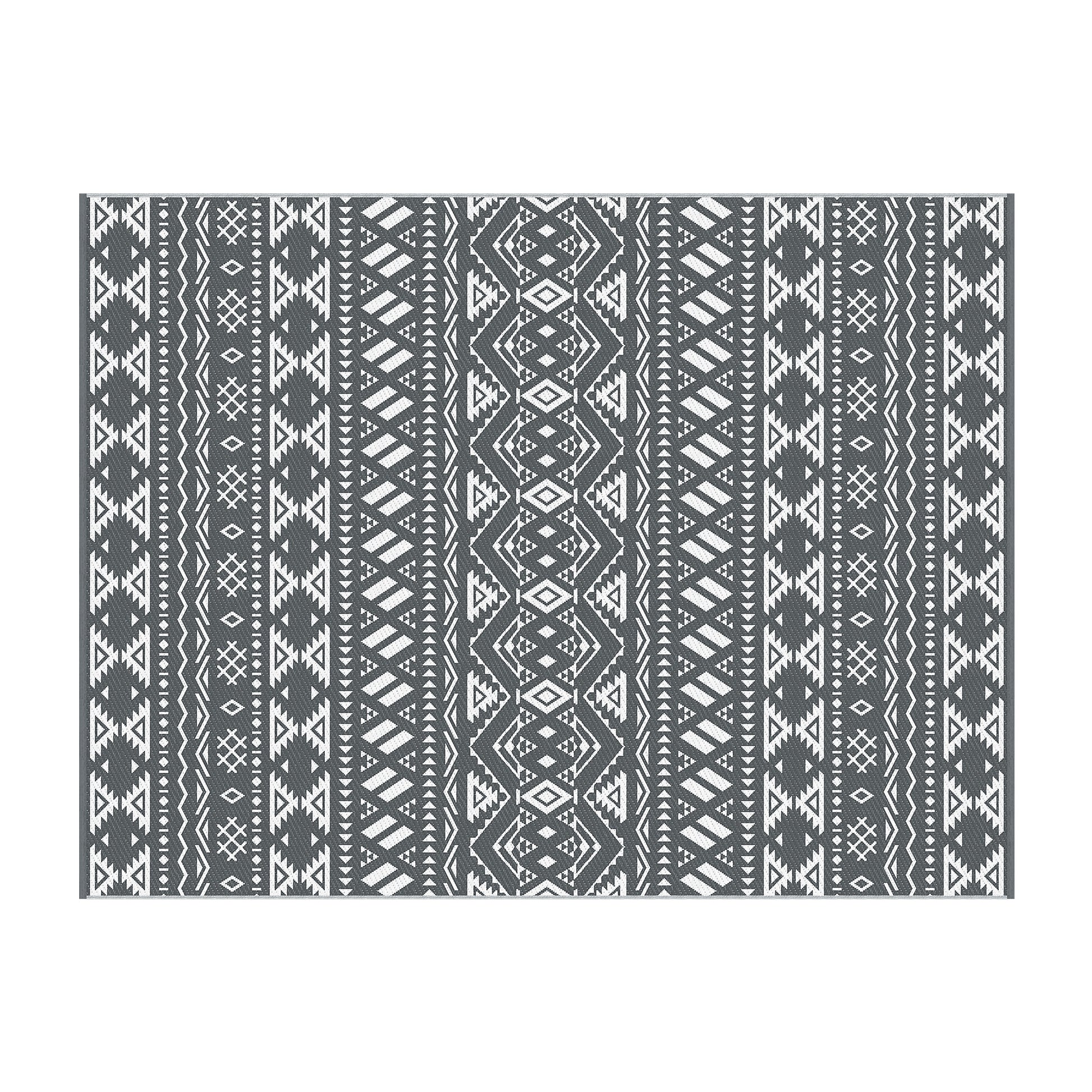 Gardeon Outdoor Rugs 274x366cm Large Carpet Reversible Area Mat PP Dual-Sided Patio Rug Bohemian