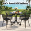 Gardeon Outdoor Side Table 80cm Folding Steel Round Bistro Desk Cafe Patio Furniture Black