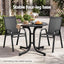 Gardeon Outdoor Side Table 80cm Folding Steel Round Bistro Desk Cafe Patio Furniture Black