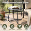 Gardeon Outdoor Side Table Steel Frame for Patio Balcony Garden Black