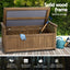 Gardeon Outdoor Storage Bench Box Wooden Garden Toy Tool Sheds Patio Furniture Brown