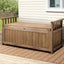 Gardeon Outdoor Storage Bench Box Wooden Garden Toy Tool Sheds Patio Furniture Brown