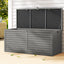 Gardeon Outdoor Storage Box 490L Container Lockable Garden Bench Tools Toy Shed Black