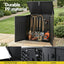 Gardeon Outdoor Storage Box 775L Container Lockable Cabinet Tool Organizer Shed Black