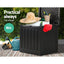 Gardeon Outdoor Storage Box 80L Container Lockable Garden Toy Tool Shed Black