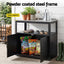 Gardeon Outdoor Storage Cabinet Garden Potting Bench Stainless Steel Table Top Black