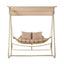 Gardeon Outdoor Swing Chair 2-Seater Rattan Seat with Canopy Beige