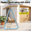Gardeon Outdoor Swing Chair 2-Seater Rattan Seat with Canopy Beige