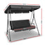 Gardeon Outdoor Swing Chair Garden Chair Bench Furniture Canopy 3 Seater Black