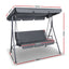Gardeon Outdoor Swing Chair Garden Chair Bench Furniture Canopy 3 Seater Grey