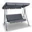 Gardeon Outdoor Swing Chair Garden Chair Bench Furniture Canopy 3 Seater Grey