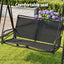 Gardeon Outdoor Swing Chair with Adjustable Canopy 142cmx172cm Stand Black