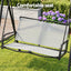 Gardeon Outdoor Swing Chair with Adjustable Canopy 142cmx172cm Stand Grey