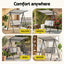 Gardeon Outdoor Swing Chair with Adjustable Canopy 142cmx172cm Stand Grey