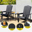 Gardeon Outdoor Table and Chairs HDPE Adirondack Beach Chair Sun Lounge Patio Furniture Garden Black