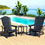 Gardeon Outdoor Table and Chairs HDPE Adirondack Beach Chair Sun Lounge Patio Furniture Garden Black