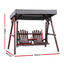 Gardeon Outdoor Wooden Swing Chair with Canopy Middle Table Charcoal