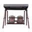 Gardeon Outdoor Wooden Swing Chair with Canopy Middle Table Charcoal