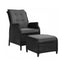 Gardeon Recliner Chair Sun lounge Wicker Lounger Outdoor Furniture Patio Adjustable Black