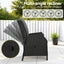 Gardeon Recliner Chair Sun lounge Wicker Lounger Outdoor Furniture Patio Adjustable Black