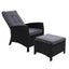 Gardeon Recliner Chair Sun lounge Wicker Lounger Outdoor Patio Furniture Adjustable Black