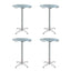 Gardeon Set of 4 Outdoor Bar Table Aluminium Round 70/110CM