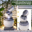 Gardeon Solar Fountain 3 Levels Cascading Bowl Water Feature 52cm Grey