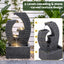Gardeon Solar Fountain 5 Levels Cascading Water Feature Resin 50cm Black