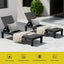 Gardeon Sun Lounge Adjustable Recliner Patio Outdoor Furniture Lightweight Black