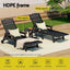 Gardeon Sun Lounge Lounger Beach Chair HDPE Patio Outdoor Furniture with Wheels Black