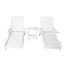 Gardeon Sun Lounge Lounger Beach Chair HDPE Patio Outdoor Furniture with Wheels White