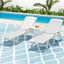 Gardeon Sun Lounge Lounger Beach Chair HDPE Patio Outdoor Furniture with Wheels White