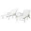 Gardeon Sun Lounge Lounger Beach Chair HDPE Patio Outdoor Furniture with Wheels White