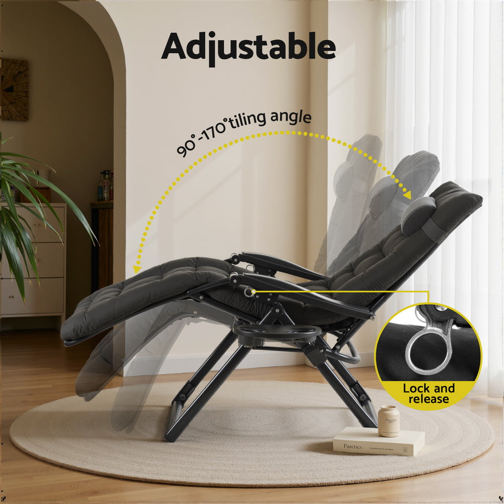 Gardeon Sun Lounge Lounger Folding Camping Zero Gravity Chair Outdoor Furniture