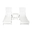 Gardeon Sun Lounge Lounger Table and Chairs Beach Chair Adirondack HDPE Patio Outdoor Furniture Wheels White