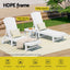 Gardeon Sun Lounge Lounger Table and Chairs Beach Chair Adirondack HDPE Patio Outdoor Furniture Wheels White