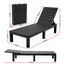 Gardeon Sun Lounge Outdoor Folding Recliner Patio Pool Beach Chair Slatted Black