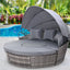 Gardeon Sun Lounge Setting Wicker Lounger Day Bed Patio Outdoor Furniture Grey
