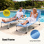 Gardeon Sun Lounger 5 Position Folding Tanning Chair with Face Hole Blue