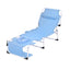 Gardeon Sun Lounger 5 Position Folding Tanning Chair with Face Hole Blue