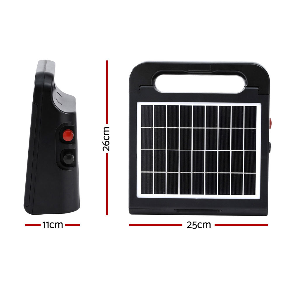 Giantz 10km Electric Fence Energiser Solar Energizer Charger Farm Animal 0.3J