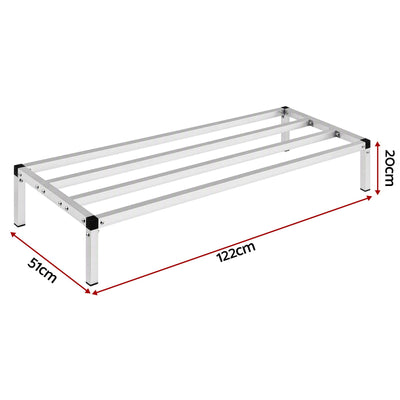 Giantz 122x51cm Aluminum Dunnage Rack Heavy Duty Kitchen Storage Platform
