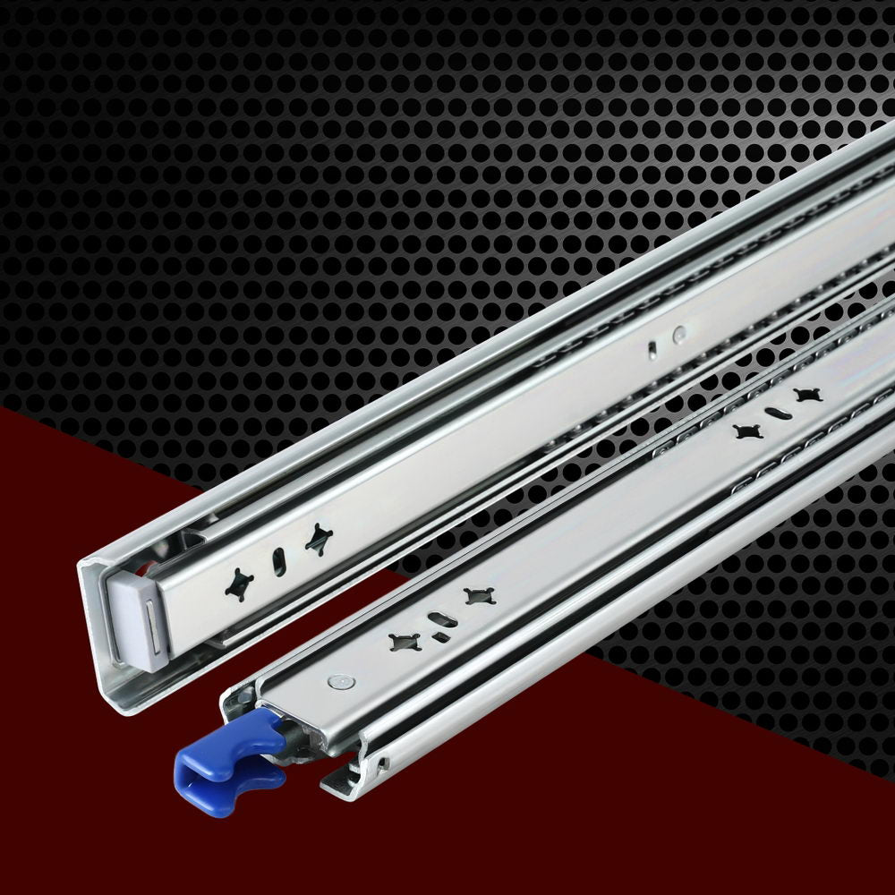 Giantz 2x Drawer Slides Heavy Duty Full Extension Locking 750-1500mm Length