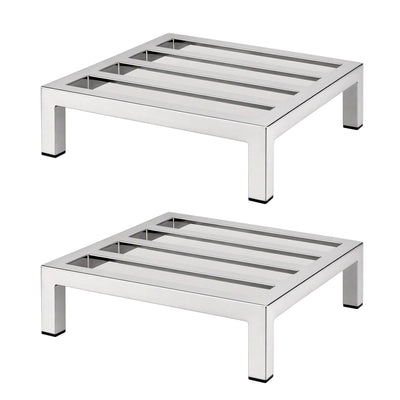 Giantz 35x35cm Dunnage Rack 2-Pack Stainless Steel Kitchen Floor Stand
