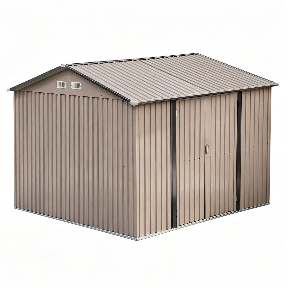 Giantz 3X3M Garden Shed Outdoor Storage Backyard Tool Shed Galvanized Steel Brown