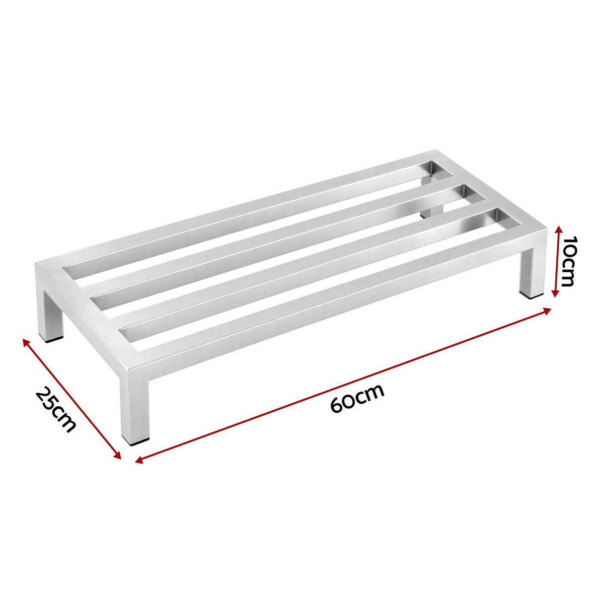 Giantz 60x25cm Dunnage Rack 2-Pack Stainless Steel Kitchen Floor Stand