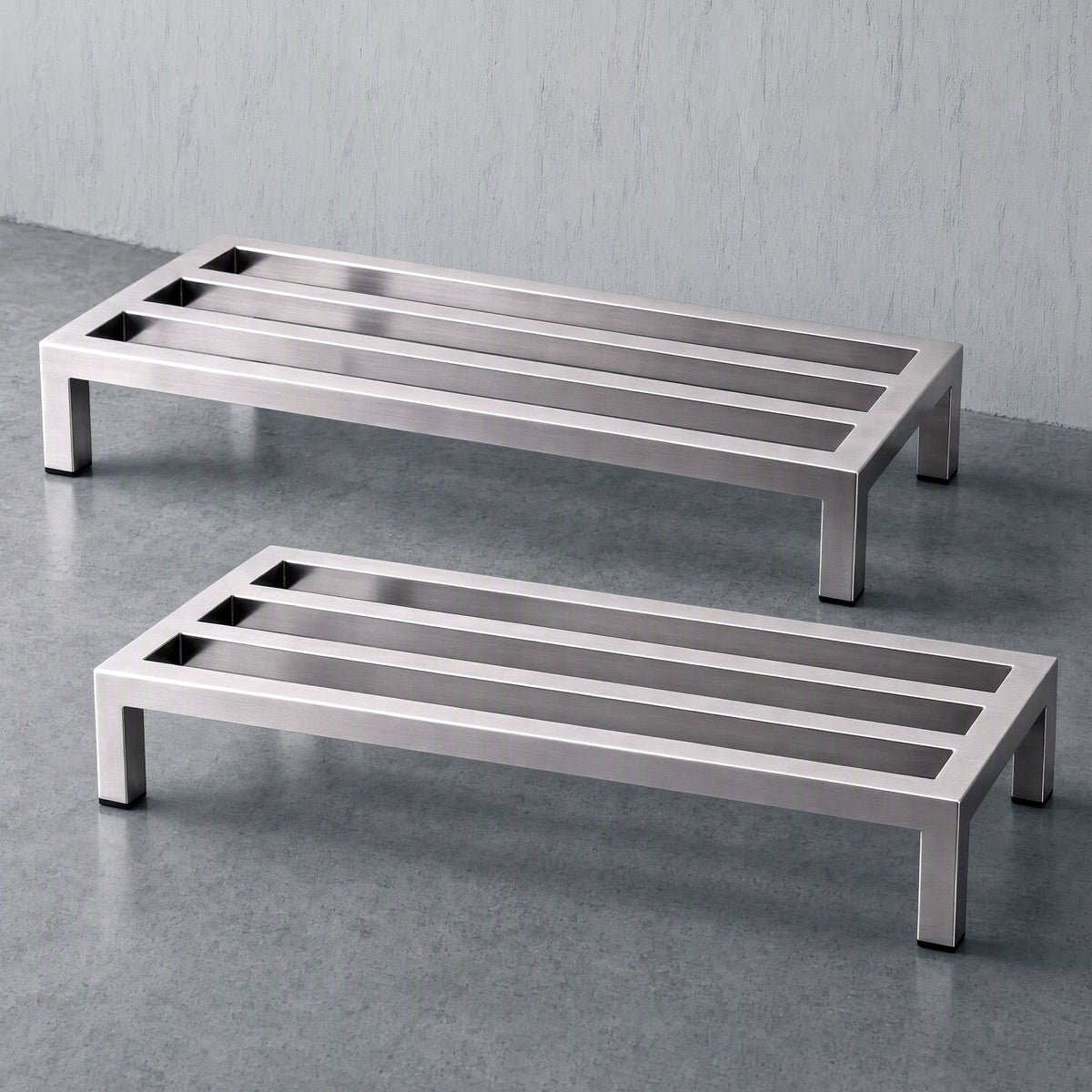 Giantz 60x25cm Dunnage Rack 2-Pack Stainless Steel Kitchen Floor Stand