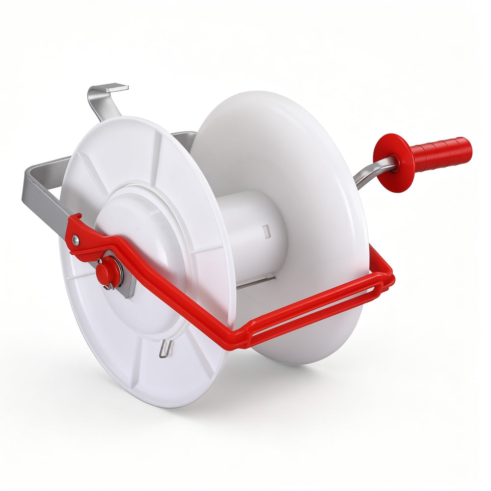 Giantz Electric Fence Reel Geared Portable Polywire Fencing Farm White