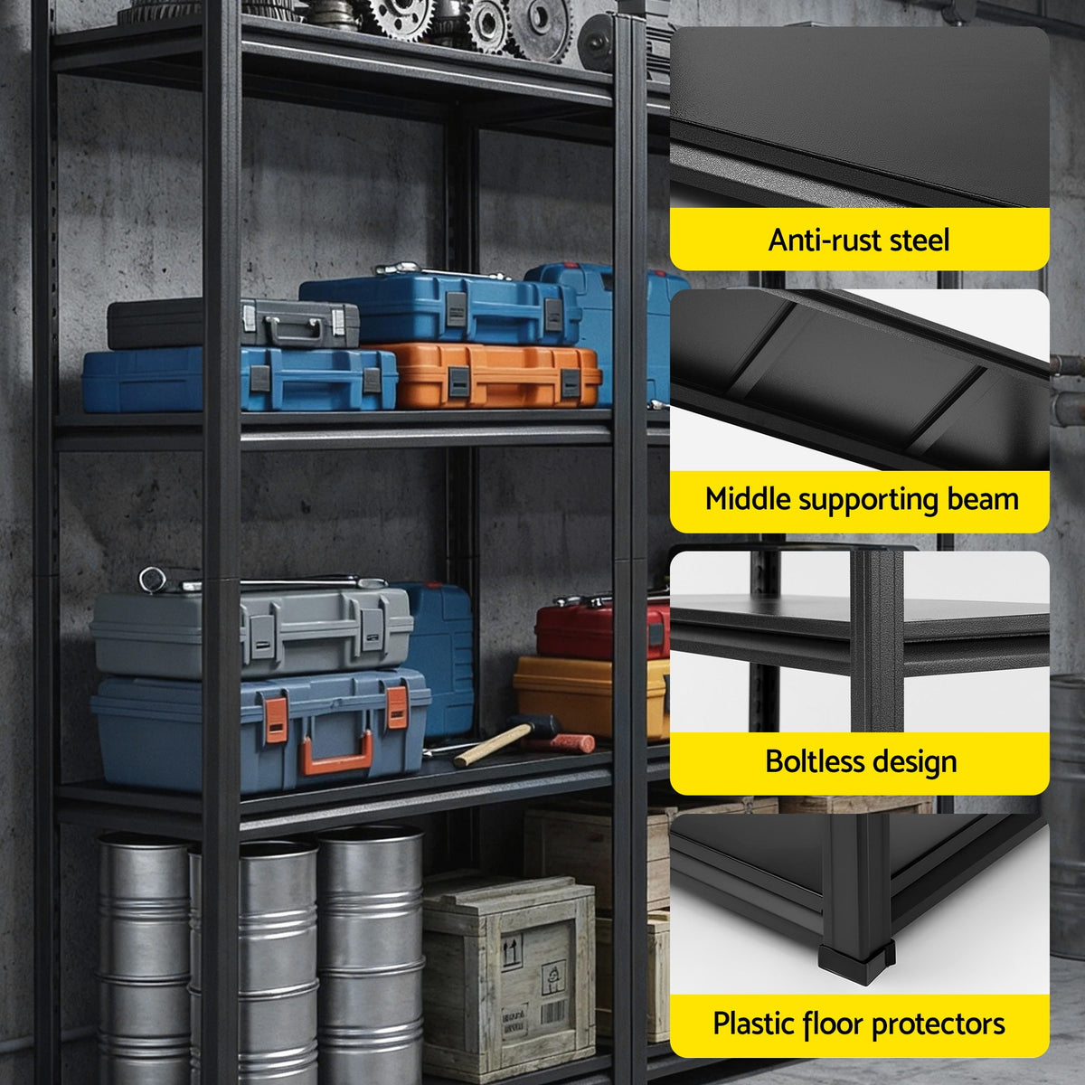 Giantz Garage Shelving 1.8X0.9m Warehouse Rack Storage Shelves Workshop Racks Steel