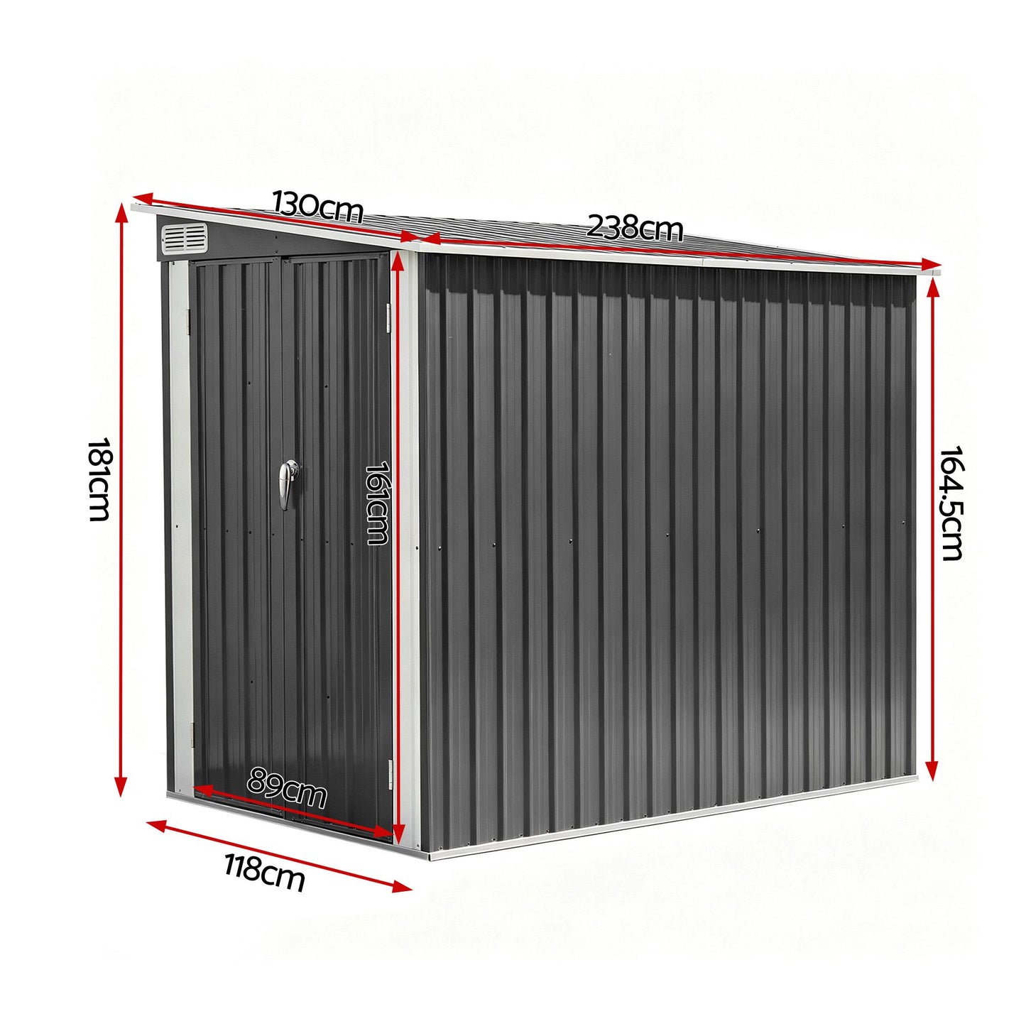 Giantz Garden Shed 118x238cm Lean To Bike Shelter Backyard Outdoor Storage